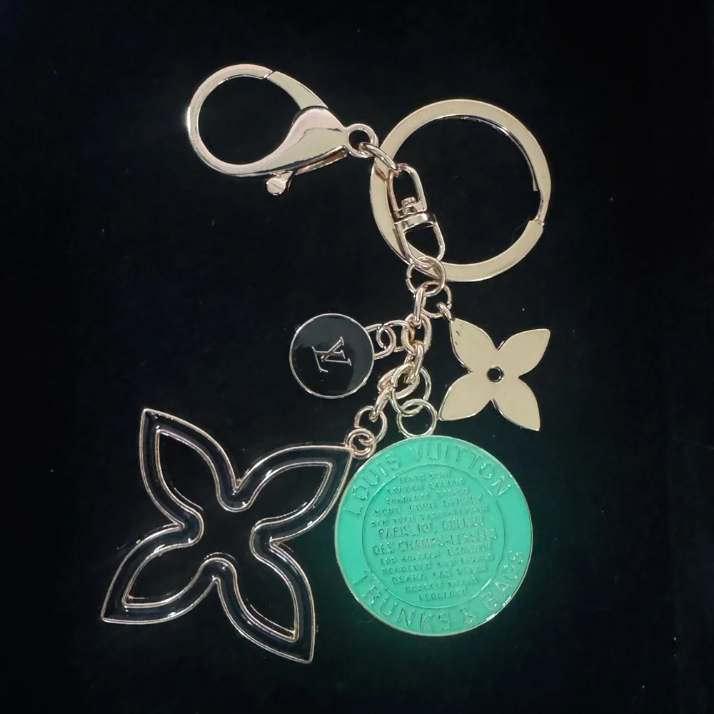 Gold and‎ Mint Green Bag Charm Keychain